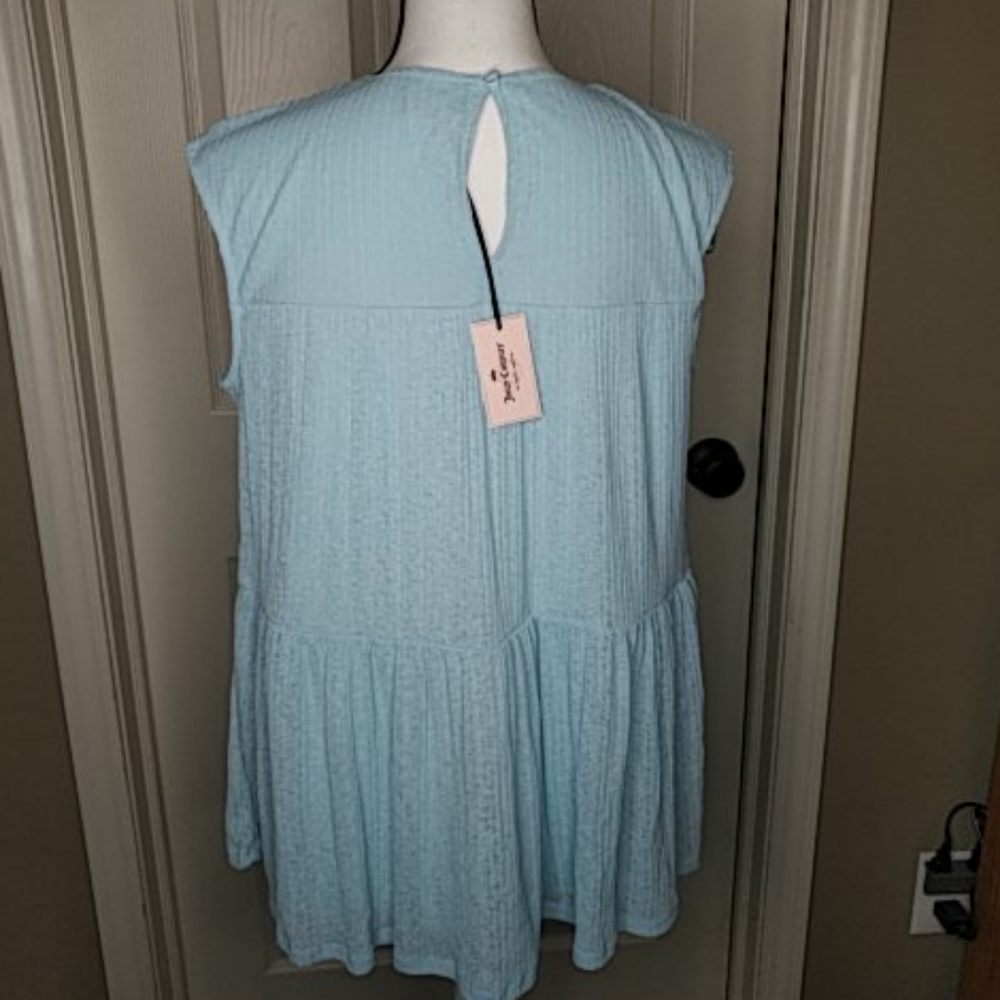 NEW Juicy Couture Blue Tiered Flowing Tank Sz M - Picture 3 of 4